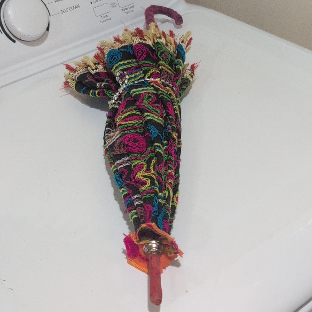 Multicolor Embroidered Umbrella